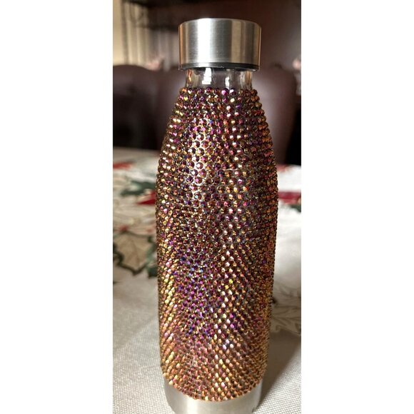 Red Bronze Glass Stone Water Bottle -- 22 Ounces - Picture 1 of 7